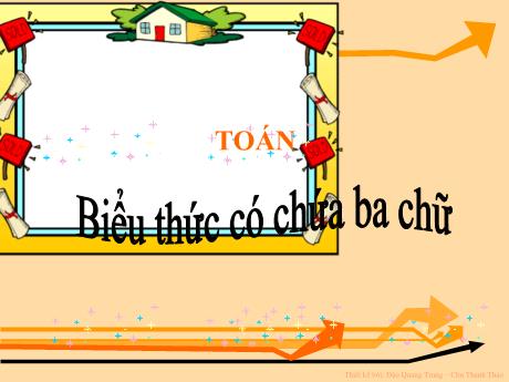 Bài giảng Toán 4 - Bài: Biểu thức có chứa ba chữ - Trường Tiểu học Thị Trấn Cam Lộ