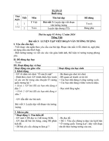 Kế hoạch bài dạy các môn Lớp 4 - Tuần 13 - Năm học 2024-2025 - Trường Tiểu học Cẩm Phúc