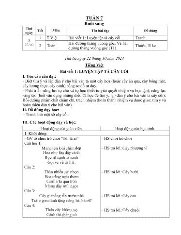 Kế hoạch bài dạy các môn Lớp 4 - Tuần 7 - Năm học 2024-2025 - Trường Tiểu học Cẩm Phúc