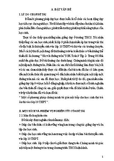 SKKN Một số phương pháp chứng minh tứ giác nội tiếp cho học sinh đại trà ôn thi vào lớp 10 THPT - Nguyễn Đình Nam